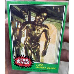 C-3PO STAR WARS 1977 TOPPS #207 ANTHONY DANIELS GOLDEN ROD CORRECTED ERROR CARD